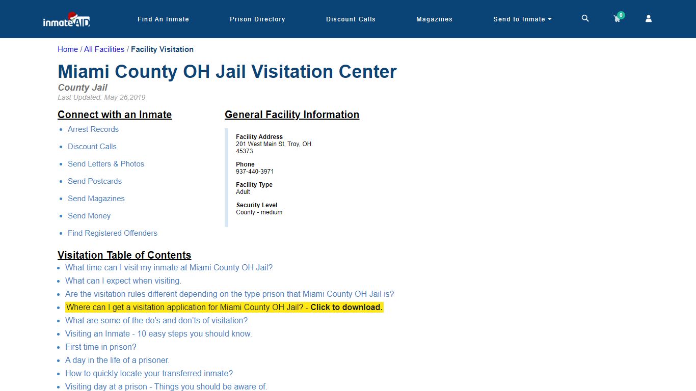 Miami County OH Jail | Visitation, dress code & visiting hours - InmateAid